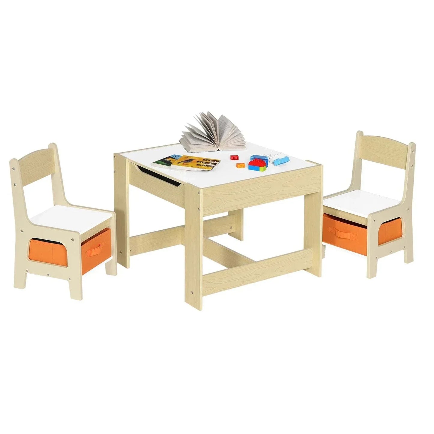 Wooden Children's Table + 2 Chairs | Preschool Set | Creative Activities | Boys Girls