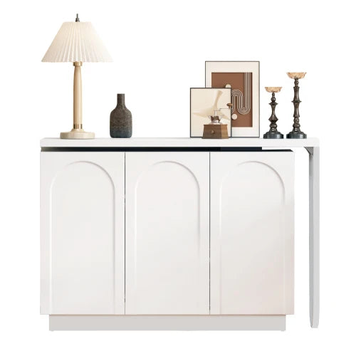 Bureau Angle L Pivotant 110cm - Rangement Blanc
