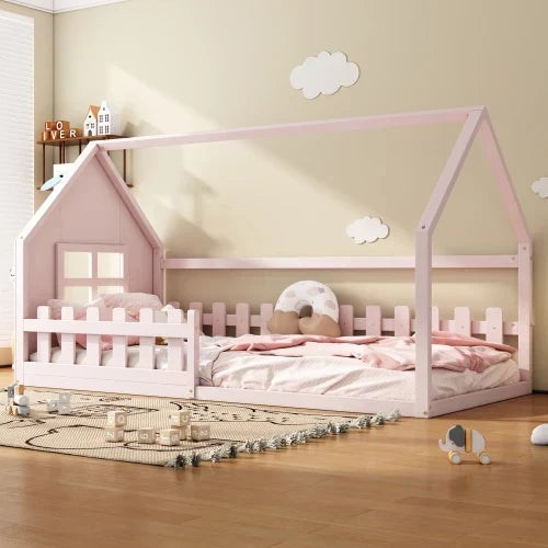 Lit cabane rose Enfant design maison