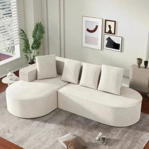 Cloud L-Shape Sectional Sofa 265cm - No Assembly Required Velvet Modular Sofa