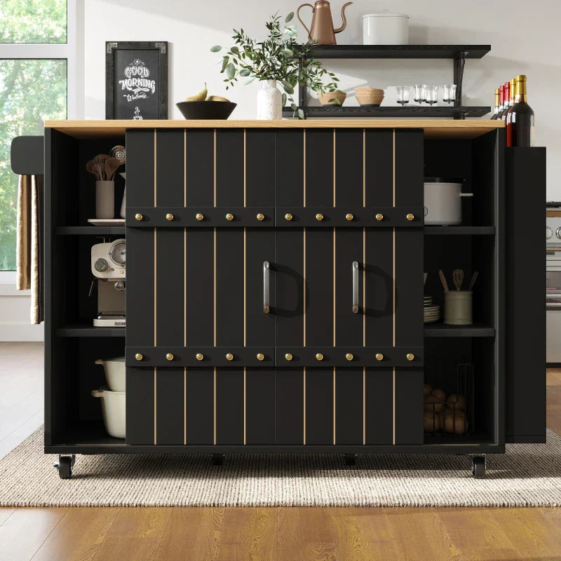 Table Mobile Portes Coulissantes Tiroirs Noir ou blanc