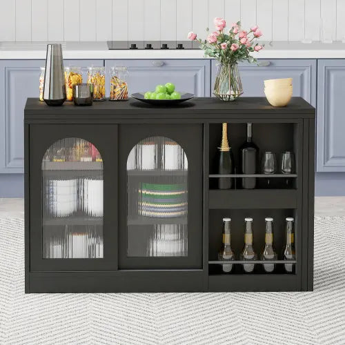 Table Bar Extensible Rotative 360° - Rangement + Porte Verre - Design Moderne Sc80d7ac3cb7d4b1baa304af11f372f12h