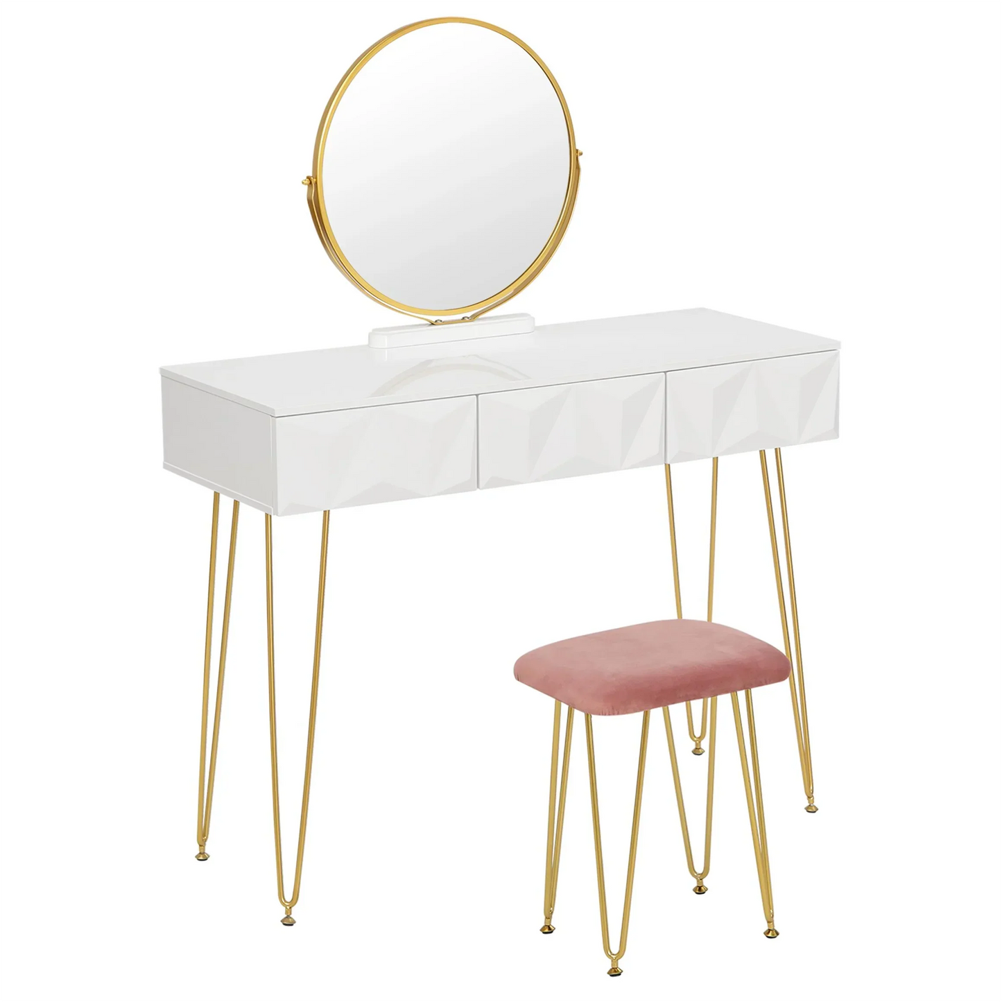 Table de Maquillage coiffeuse Or & Blanc Sd005a6147bb544c4bc29d23dbeefd75fm