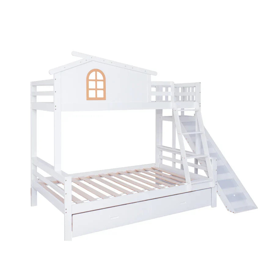 Lit Superposé Escalier 4 Marches - Fenêtres Design Bois Massif Blanc 90x200 Sd3661bf457a14e1690a2154c7c90675dU
