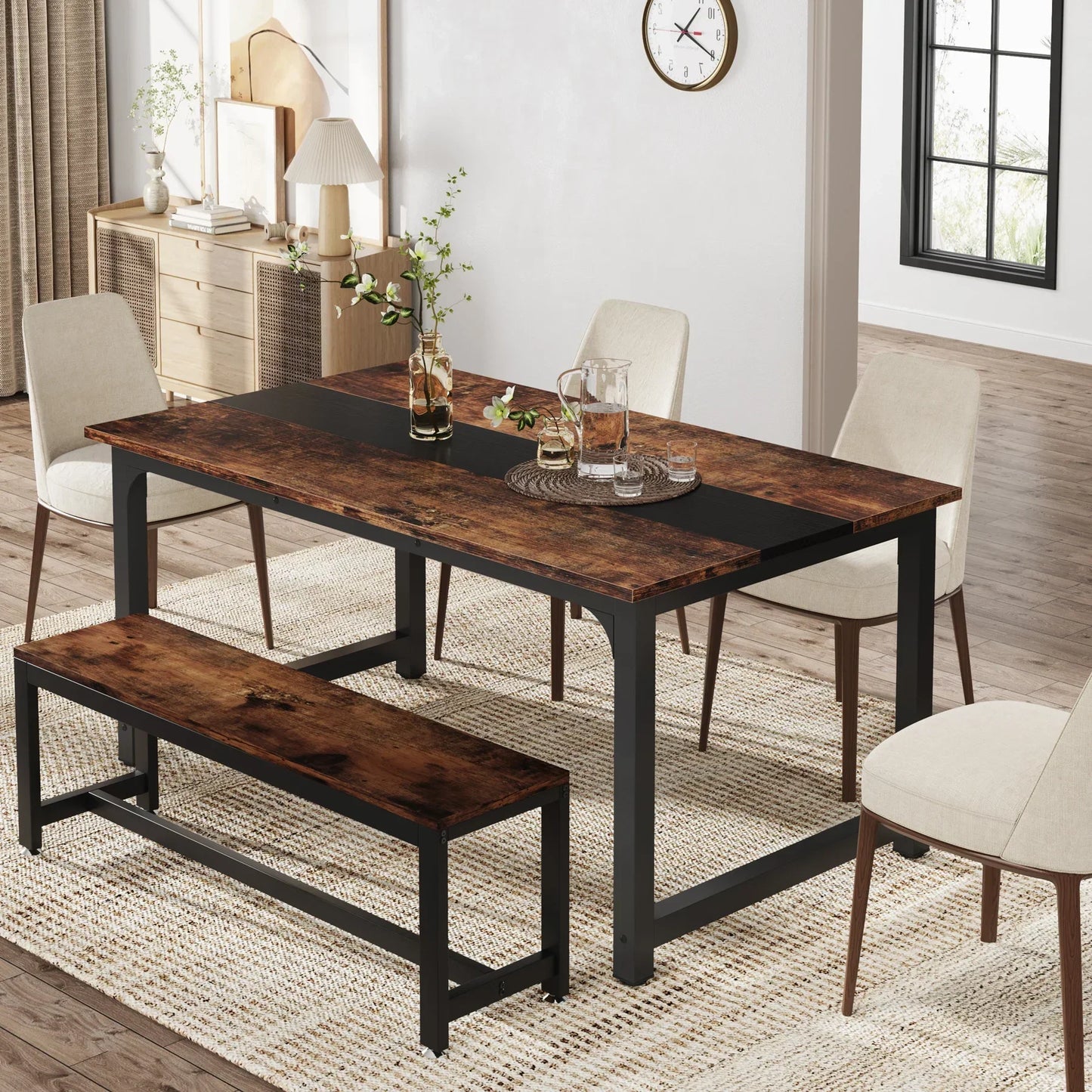Table à manger en bois massif 63"x31.5" Sd4c4f0b7508742e497be04549a9d0225E