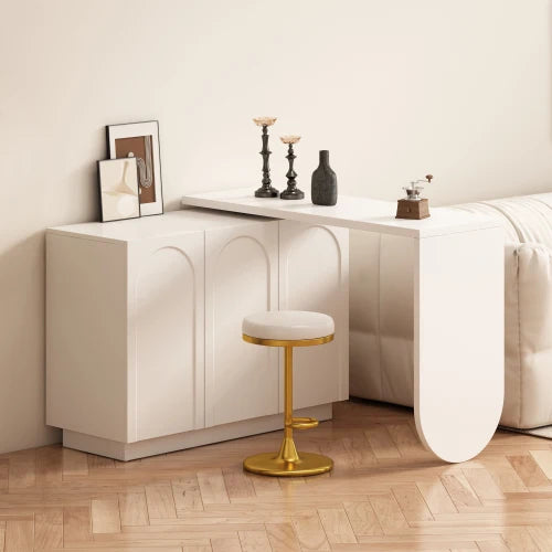 Bureau Angle L Pivotant 110cm - Rangement Blanc