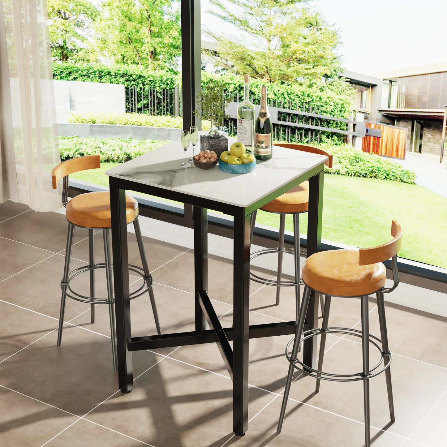 Table Bar Haute Marbre 70x70x105cm Carré 4 Personnes - 3 Couleurs Sd8b4c1b951f84f658b4b3f3c169f3cdfG