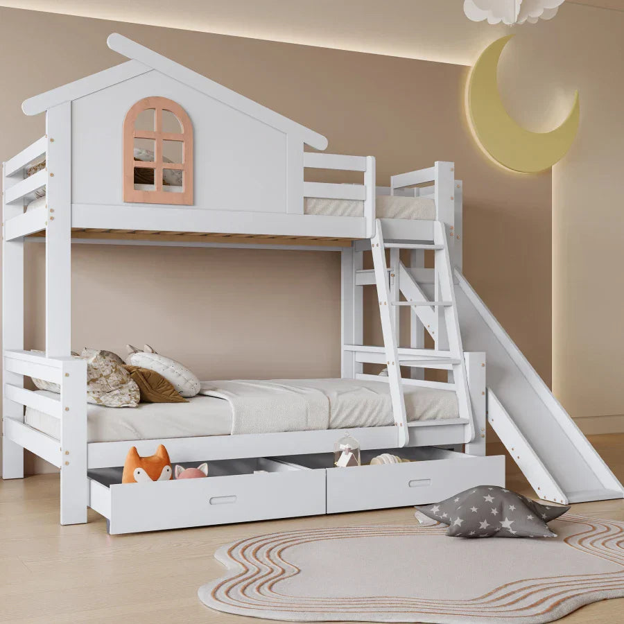 Lit Superposé Escalier 4 Marches - Fenêtres Design Bois Massif Blanc 90x200 Sdb022adb6e5d47b2b6034ec5b3d6f074r
