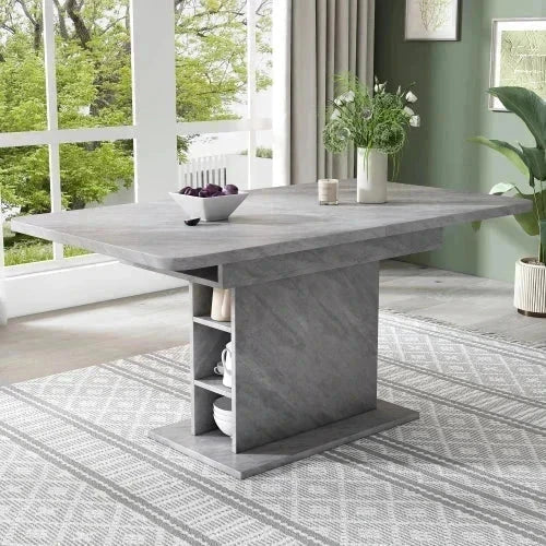 Set Salle à Manger 5 Pièces - Table Extensible + 4 Chaises Velours