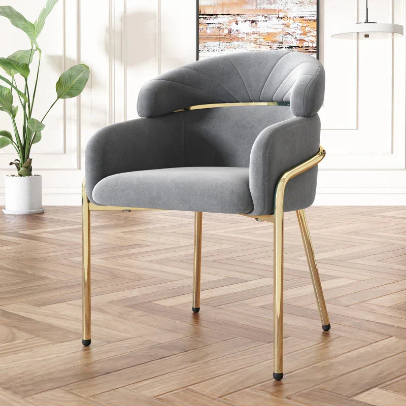 Chaise Salle à Manger Velours - Luxe 4 Pieds Métal Design Moderne Gris Sfa818de95a1945d88037801fa2a352235