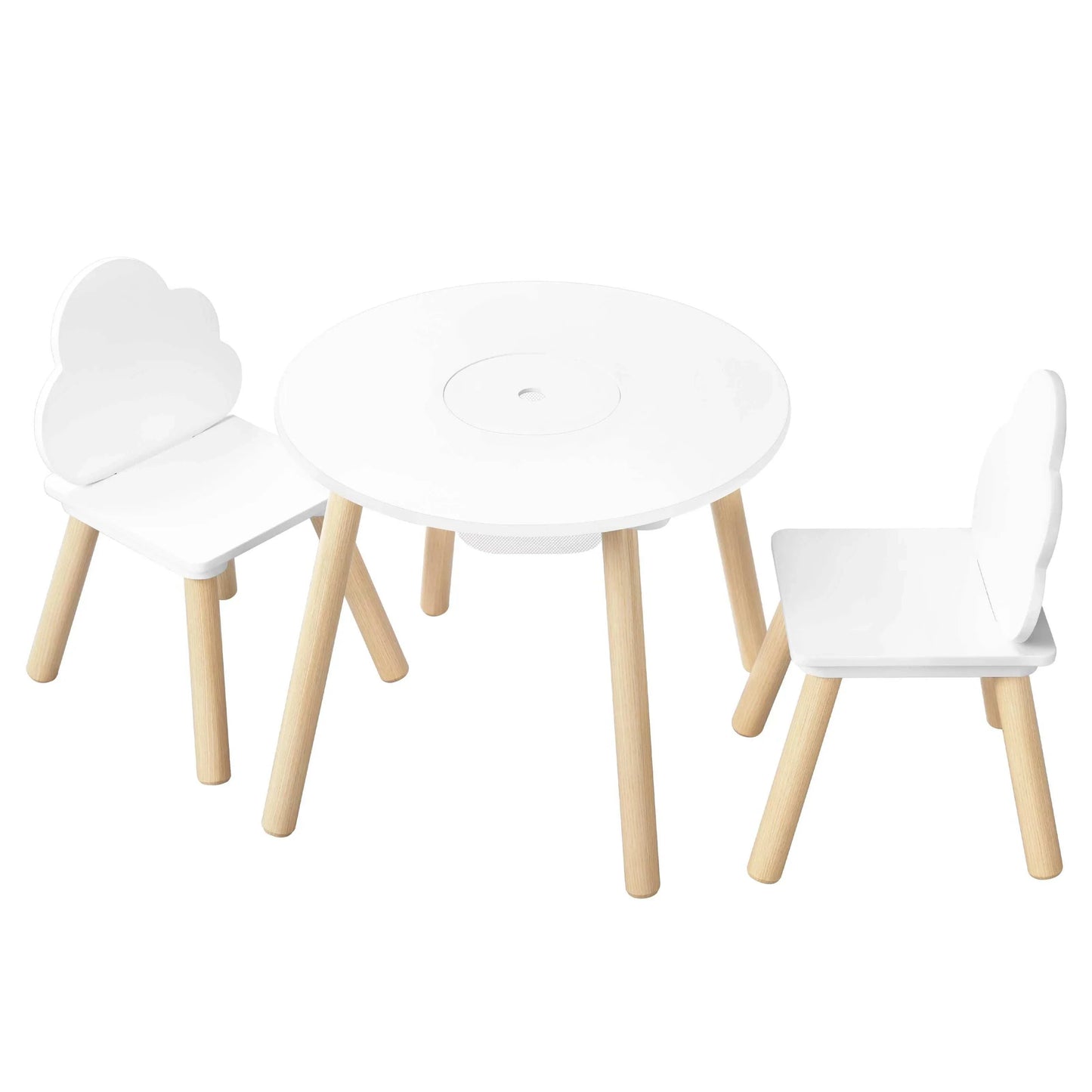 White Children's Table with 2 Chairs - Set - Bedroom Furniture -