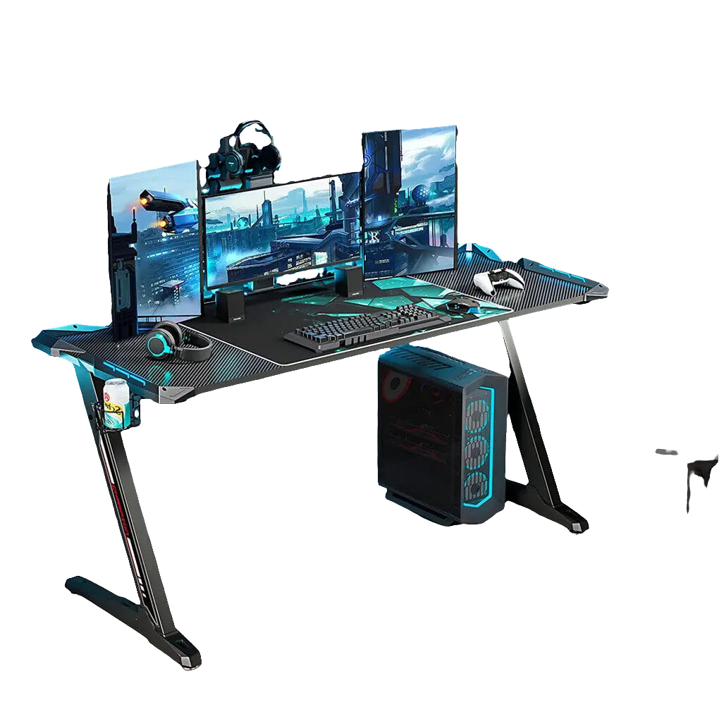 Gaming Desk 140x60x78cm RGB LED Dynamic