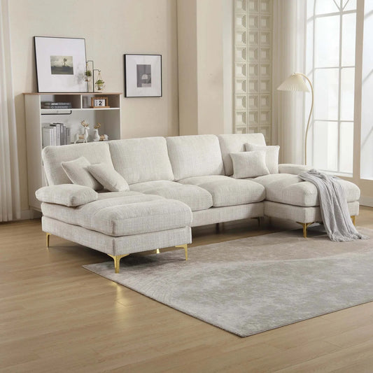 Grand Canapé U Chenille Moderne - Salon XXL avec 2 Méridienne Tissu Premium Cheminée A5236153a023e4b7e9f3b069f756218ed6