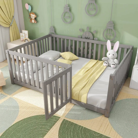 Cadre de Lit en Bois - Gris ou blanc - 140x200/90x20 