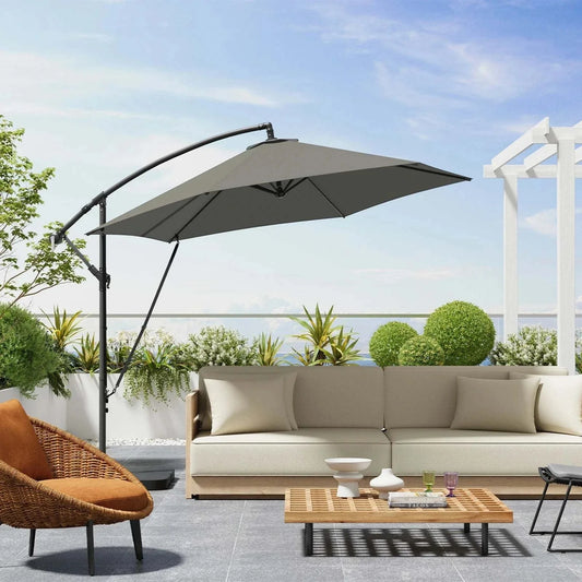 Parasol Jardin Manivelle Inclinable | Protection UV | Étanche | Housse Incluse | Terrasse