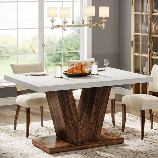 Table à Manger en bois massif-4 à 6 personnes 