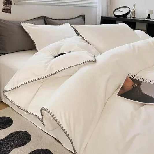 Luxury 3 Piece Duvet Cover Set - Premium Stitched Triangle Set