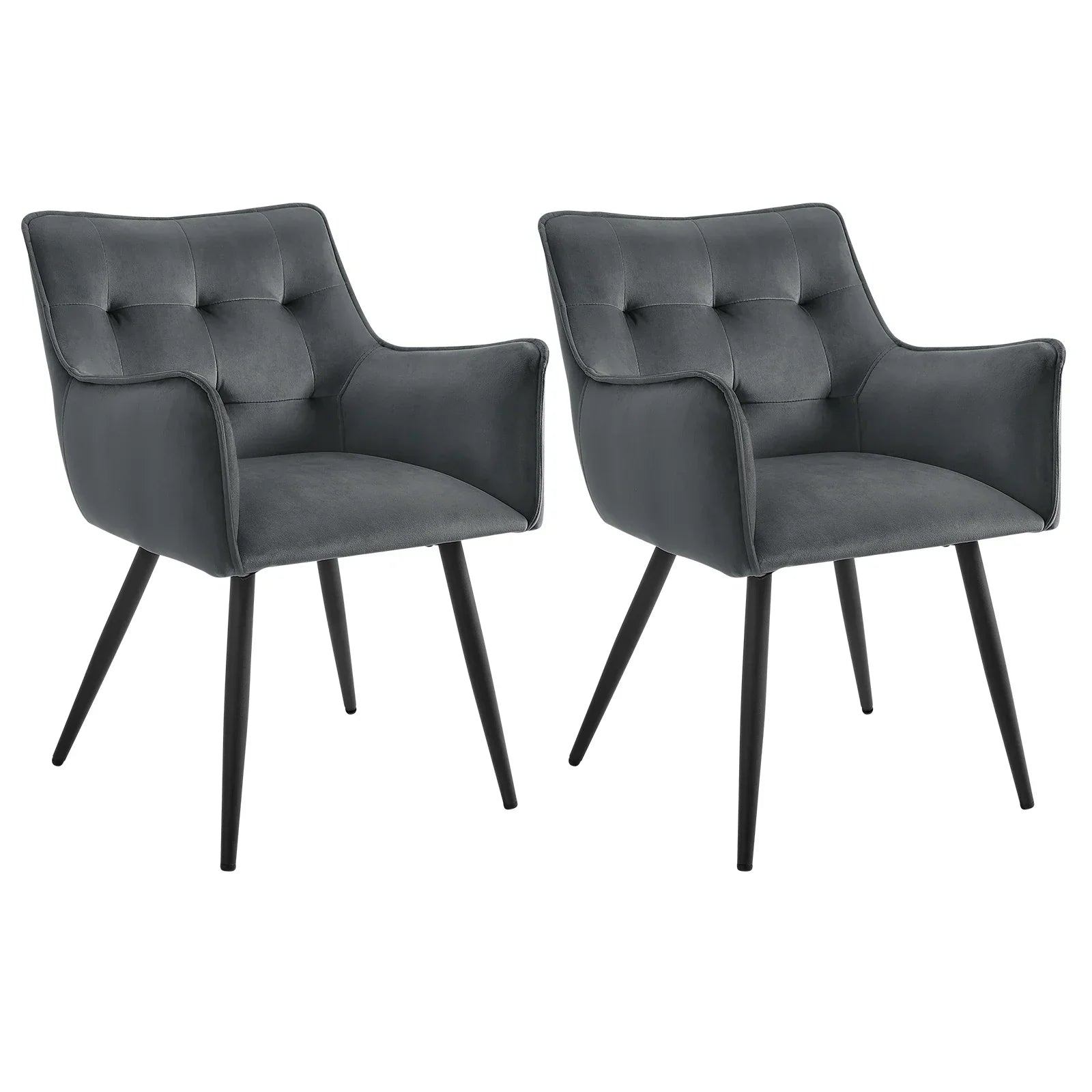 Chaises de Salle à Manger Design - 2 en Velours & Cuir S29a1501f20054275bd6da15294bf066aW