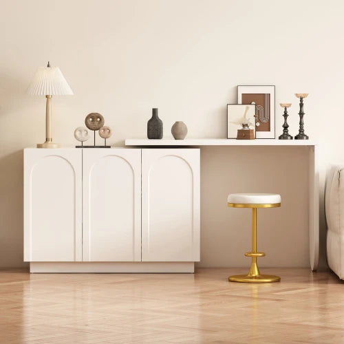 Bureau Angle L Pivotant 110cm - Rangement Blanc 