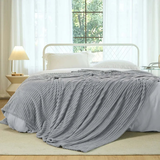 Striped Flannel Sofa Blanket - Warm Blanket.