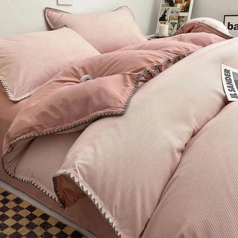 Luxury 3 Piece Duvet Cover Set - Premium Stitched Triangle Set