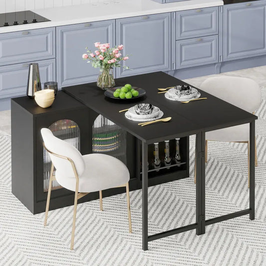 Table Bar Extensible Rotative 360° - Rangement + Porte Verre - Design Moderne S7b84726a145c466d871f79653ecffbbas