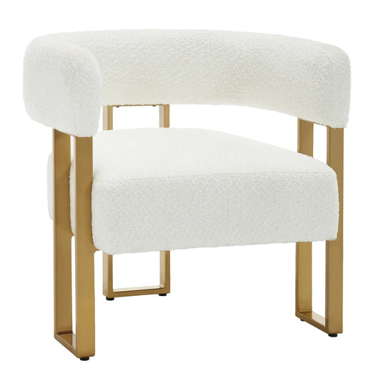 Fauteuil design en velours or & blanc S7dd44233cb494a3096d91f7dc52ddc08a