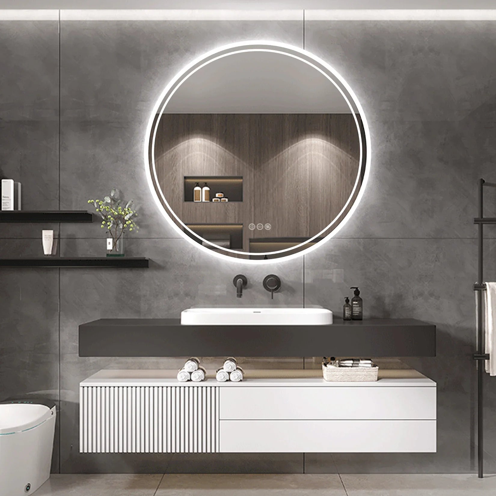 Miroir rond intelligent Led S917c6cde77a444969de3493ab52da7edv