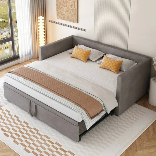 Lit convertible rembourré avec canapé-lit à tiroir 90/180*200 cm avec sommiers à lattes Sa07fc18bb6774f5b8072361da1d43e05w