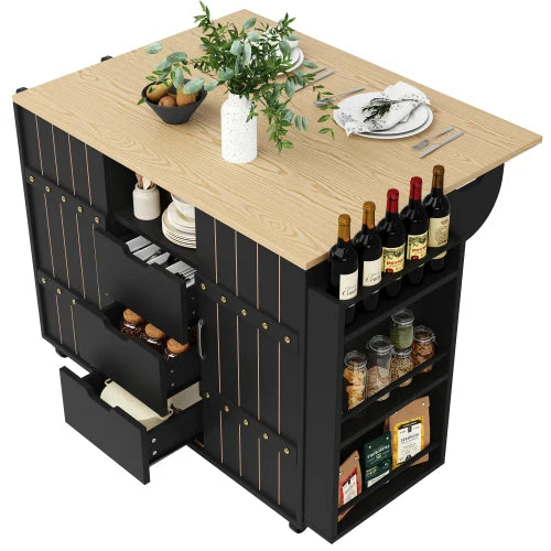 Table Mobile Portes Coulissantes Tiroirs Noir ou blanc 